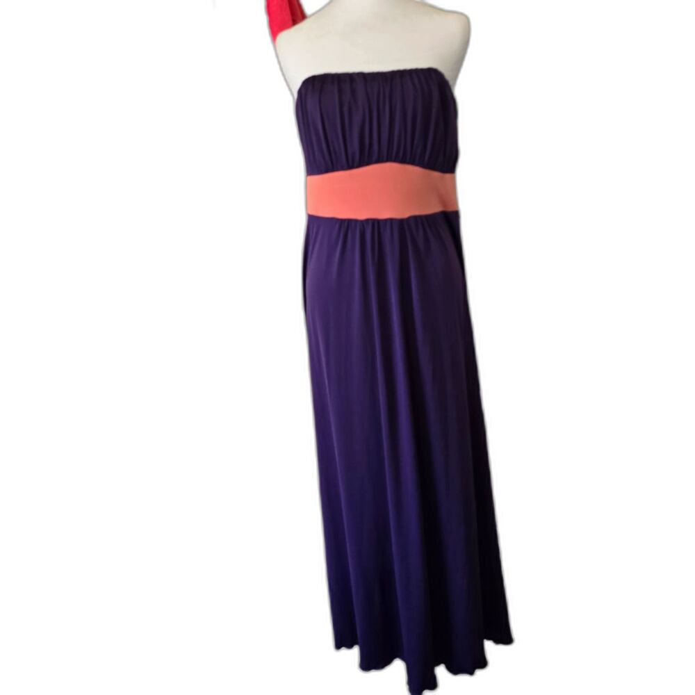 VTG Y2K Baby Phat Maxi Dress Babydoll Strapless Purple Pink Baddie Hoco Coquette - Picture 2 of 7